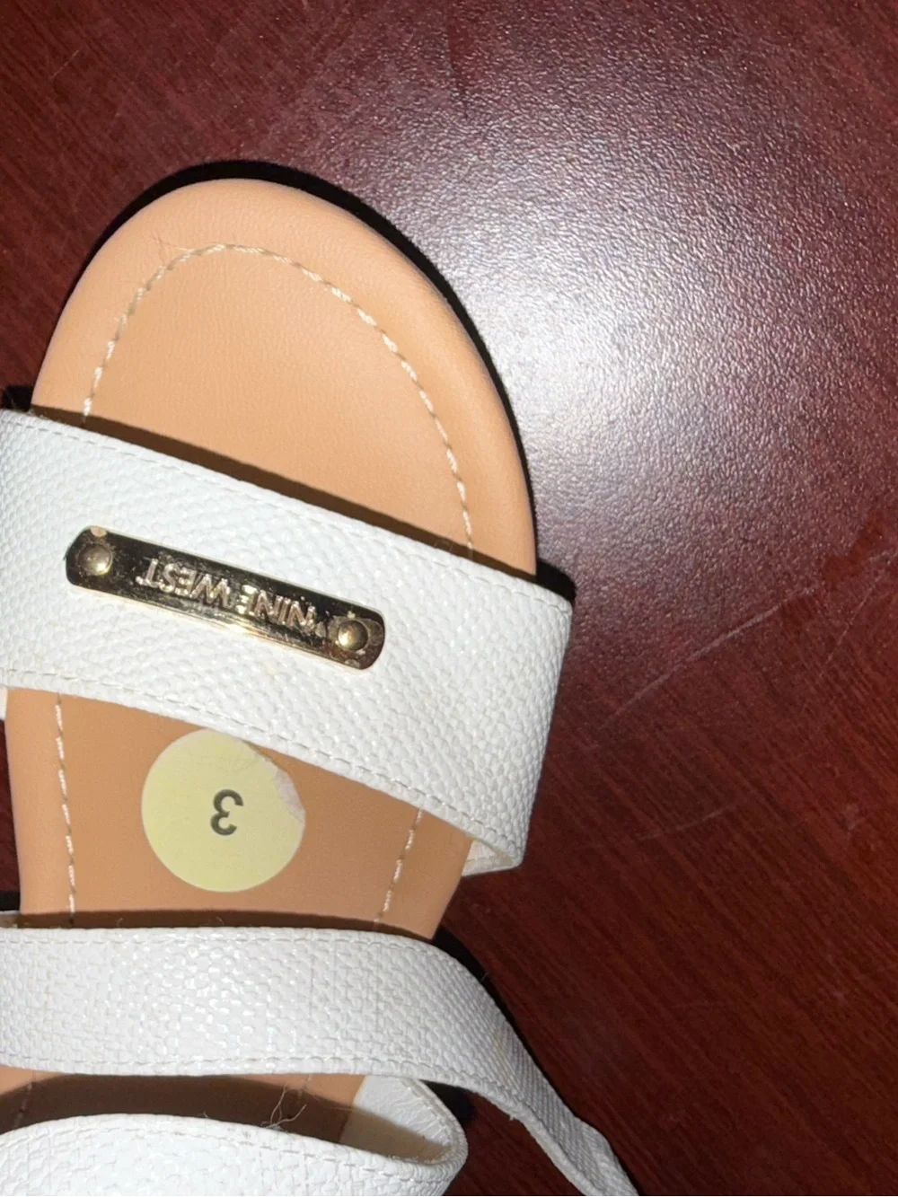 Nine West Cream White Crisscross Ankle Strap Sandals